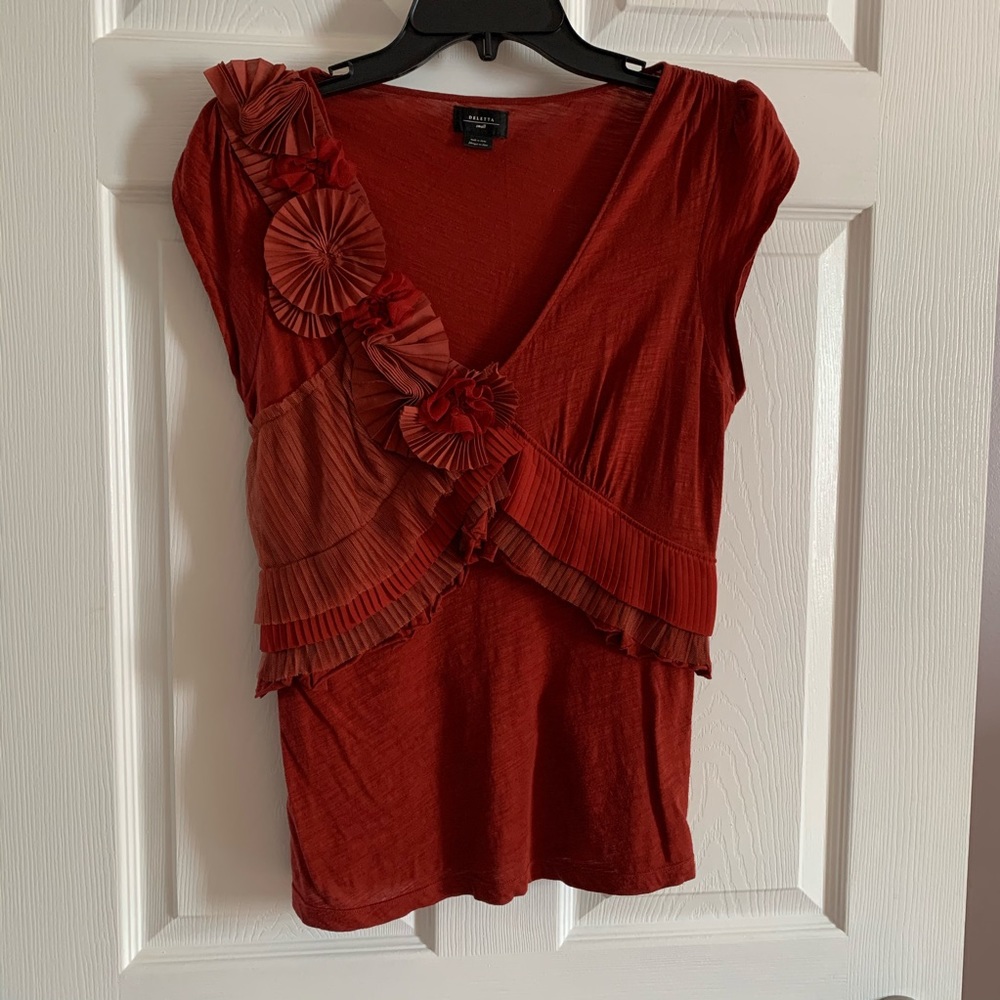 Anthropologie Deletta origami flower top